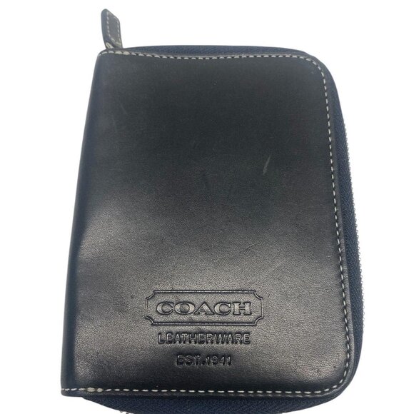 Coach Handbags - Coach Black Leather Zip Around Wallet Organizer Y2K